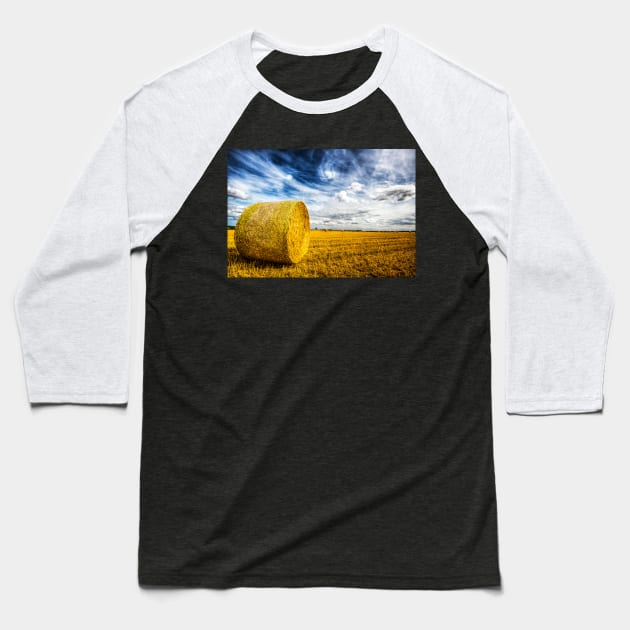 Harvest Time on The Lincolnshire Wolds Baseball T-Shirt by tommysphotos